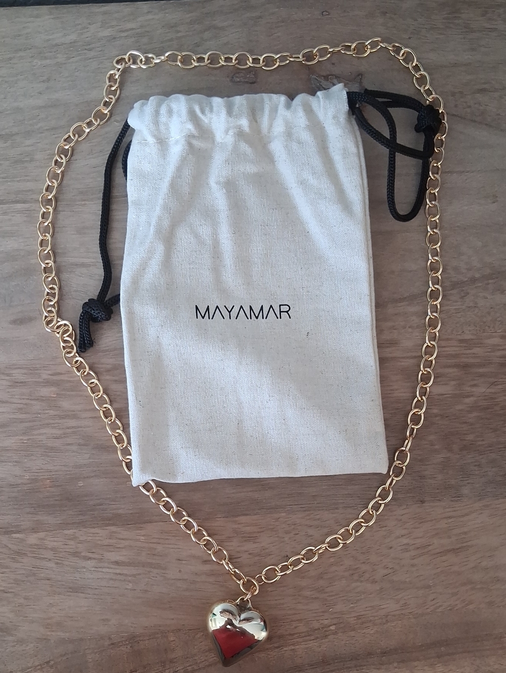 MAYAMAR Gold Chain Necklace with Heart Pendant